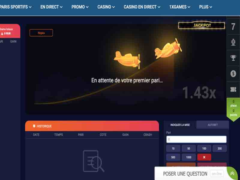 Jouez à Aviator au casino en ligne 1xbet