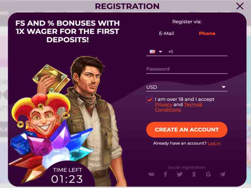 Sign Up at AllRight casino by phone number