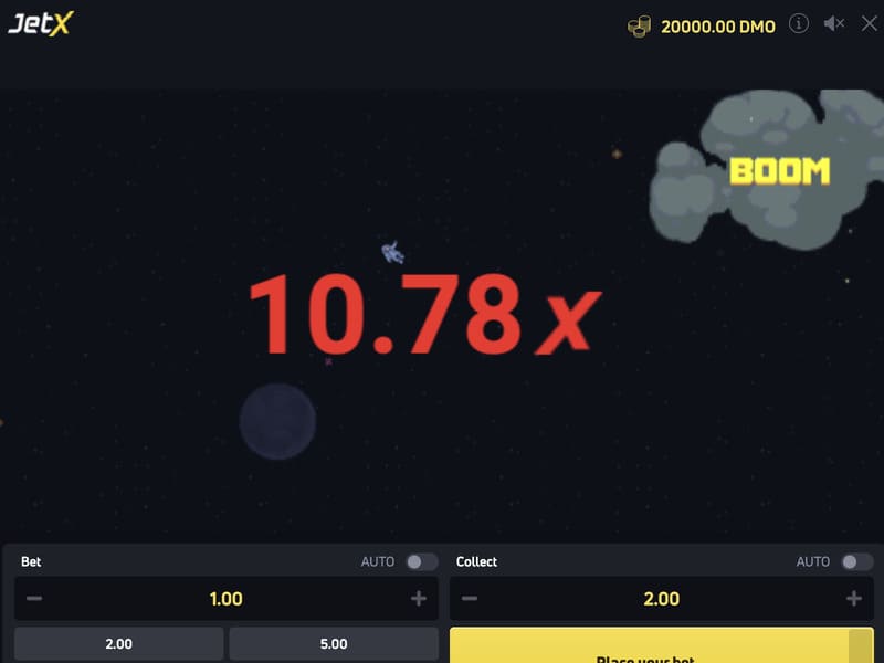 JetX žaidimas - žaisti už pinigus internetiniame kazino