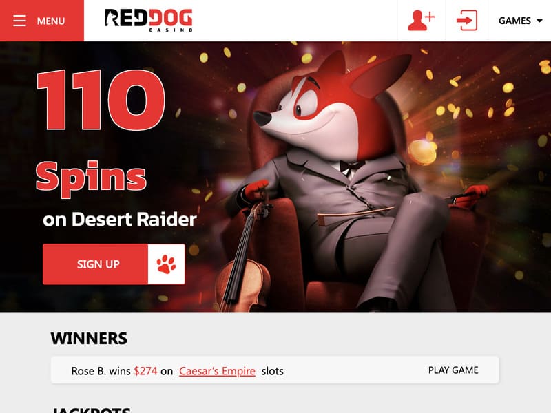 Lošimo automatai Red Dog Casino - užsiregistruoti Aviator